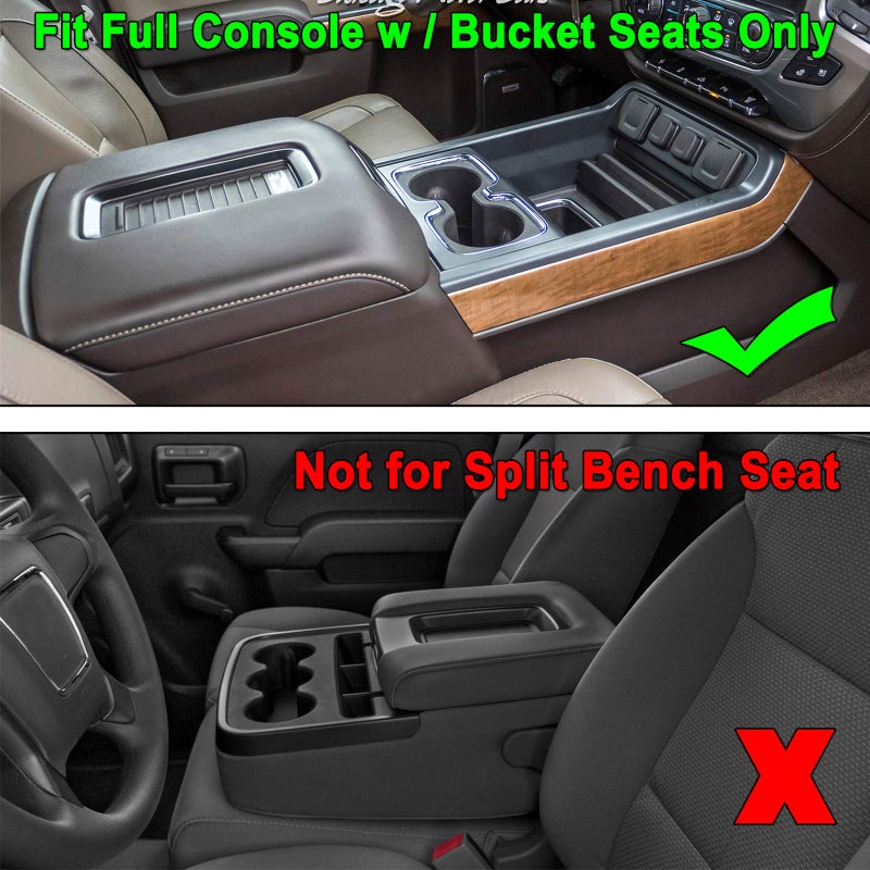 JKCOVER Compatible with (2014 2015 2016 2017 2018) Chevy Silverado/GMC Sierraï¼Œ (2015-2020) Chevy Suburban/Tahoe/GMC Yukon Center Console Organizer Tray Accessories - Full Console w/Bucket Seats ONLY - Image 3